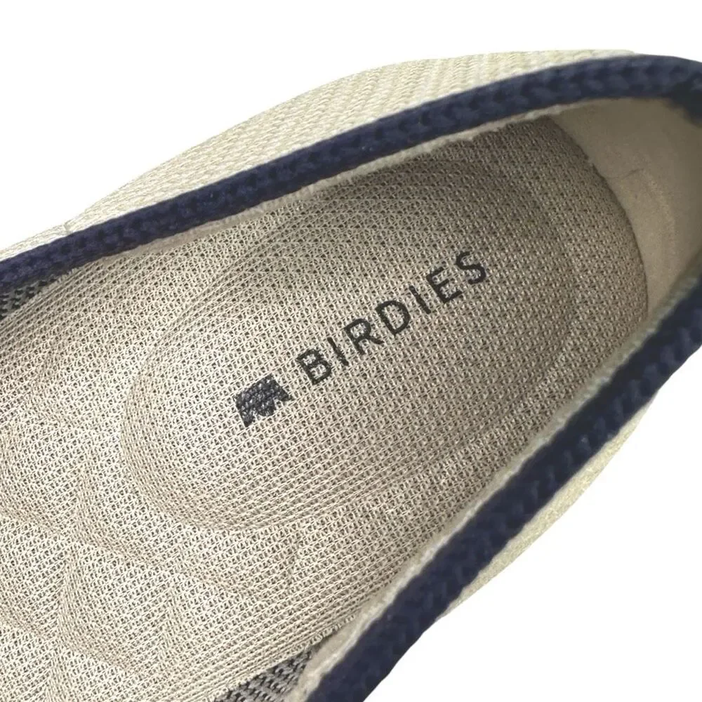 Birdies The Blackbird Eggshell / Navy Loafer Flats - Size 8.5